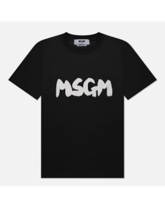 Женская футболка Logo Brush Print цвет чёрный размер S Msgm