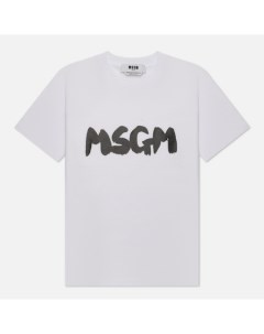 Женская футболка Logo Brush Print цвет белый размер XS Msgm