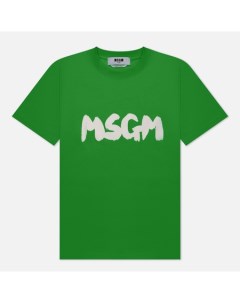 Женская футболка Logo Brush Print цвет зелёный размер L Msgm