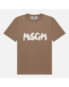 Женская футболка Logo Brush Print цвет бежевый размер L Msgm