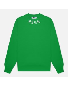 Мужская толстовка Collar Brush Stroke Logo цвет зелёный размер L Msgm