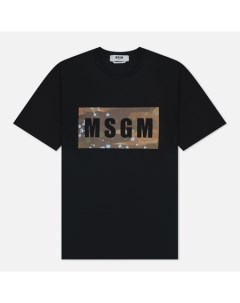 Мужская футболка Box Logo Dripping Regular цвет чёрный размер XL Msgm