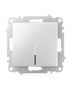 Zena Vega серебро Выключатель 1 кл с индикацией без рамки 609 011000 201 El-bi