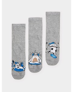 Носки детские мультипак 3 пары с рисунком в виде собак и ленивца Mark formelle