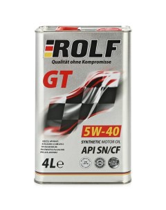Масло моторное синтетическое GT SAE 5w40 API SN CF 4 л Rolf