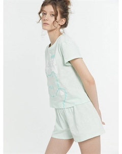 Комплект женский (джемпер, шорты) светло-мятный с потертостями Mark formelle
