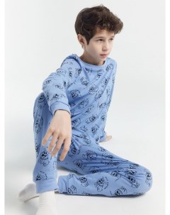 Комплект для мальчиков джемпер брюки голубой в собачки Mark formelle