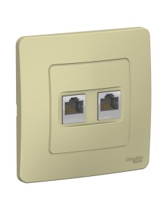 Беж. Розетка комп. 2*RJ45, кат.5E (с рамкой) BLNIS045457 Blanca