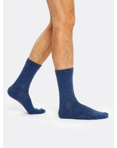 Высокие мужские носки из вискозы с ангорой в оттенке индиго меланж Mark formelle