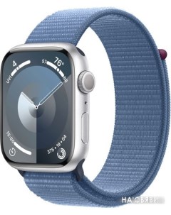 Умные часы Watch Series 9 45 мм алюминиевый корпус серебристый зимний синий нейлоновый ремешок Apple