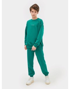 Комплект для мальчиков джемпер брюки зеленый с печатью Mark formelle
