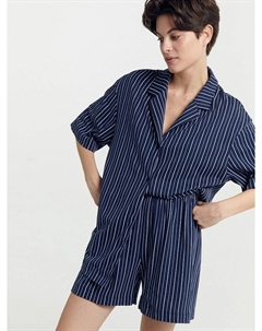 Комплект женский (жакет, шорты) темно-синий в полоску Mark formelle