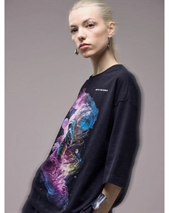 Футболка женская черная с печатью Mark formelle