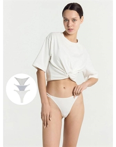 Трусы женские бразилиана мультипак (3 шт.) в серую гусиную лапку Mark formelle