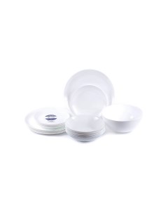 Набор посуды стеклокерамический Diwali 18 тарелок 19 20 25 см салатник 21 см V0361 Luminarc