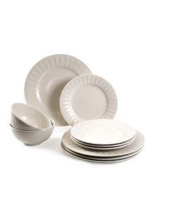 Набор посуды фарфоровой 8 тарелок 20 26 см 4 салатника 15 см 2740009 No brand