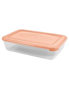 Емкость для хранения пищевых продуктов POLAR прямоугольная 0 9л персиковая карамель Plast team