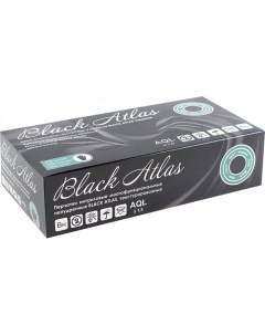 Нитриловые перчатки нитриловые неопудренные S 200 шт черный Black atlas