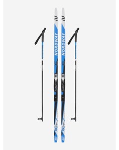Комплект лыжный детский лыжи палки крепления Синий Nordway