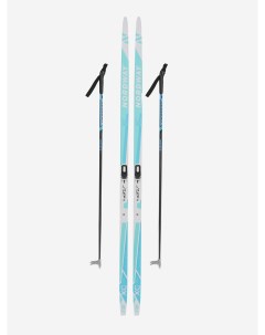 Комплект лыжный лыжи палки крепления для девочек Голубой Nordway