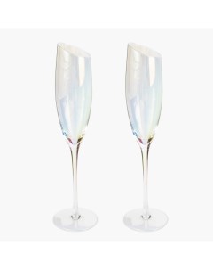 Бокал для шампанского 180 мл 4 шт стекло перламутр Charm L polar Kuchenland
