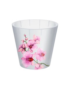 Горшок д/орхидей D160мм, 1,6л с дренаж.вст. с декором (белый перламутр) Idiland