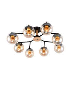 Светильник подвесной (М) MH-10142/8B MBK+YLWD 8х40Вт Е27 Mirastyle