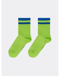 Носки высокие зеленые с резинкой в рубчик с синими полосками Mark formelle