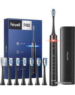 Электрическая зубная щетка P80 черный 8 насадок Fairywill