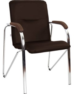 Кресло Самба Chrome V 451375 V3 кожзам темно коричневый темный орех Белс