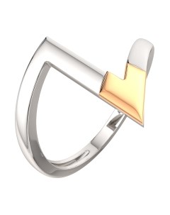 Кольцо из комбинированного серебра Зорька