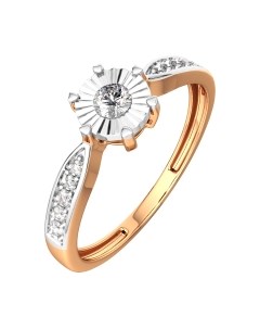 Кольцо помолвочное из комбинированного золота Зорька