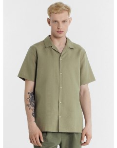 Мужская рубашка хаки из хлопка и льна Mark formelle