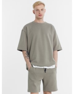 Комплект мужской футболка шорты серо бежевый Mark formelle