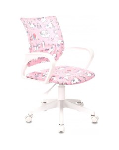 Компьютерное кресло Burokids 1 розовый единороги пластик белый Бюрократ