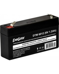 Аккумулятор для ИБП DTM 6012 6В 1 2 А ч Exegate