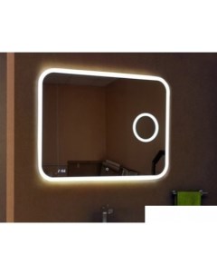 Зеркало Bliss LED 80x60 увеличительное зеркало часы теплая подсветка Континент