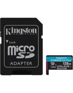 Карта памяти Canvas Go Plus microSDXC 128GB с адаптером Kingston