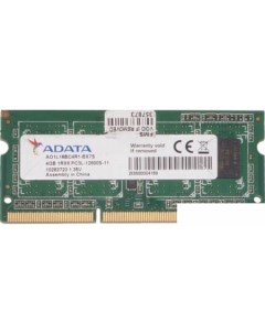 Оперативная память 4GB DDR3 SODIMM PC3 12800 AO1L16BC4R1 BX7S Adata