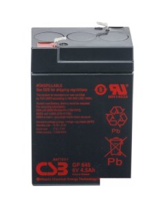 Аккумулятор для ИБП GP645 6В 4 5 А ч Csb battery