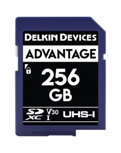Карта памяти SDXC Advantage UHS I 256GB Delkin devices