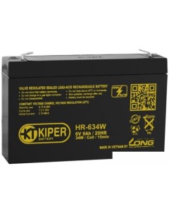 Аккумулятор для ИБП HR 634W 6В 9 А ч Kiper