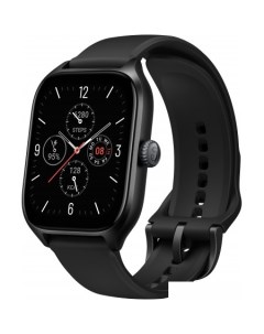 Умные часы GTS 4 черный с черным ремешком из фторэластомера Amazfit