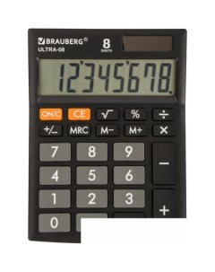 Бухгалтерский калькулятор Ultra 08 BK 250507 черный Brauberg
