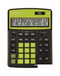 Бухгалтерский калькулятор Extra Color 12 BKLG 250477 черный салатовый Brauberg