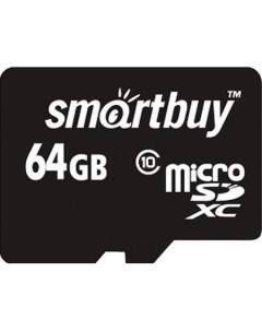 Карта памяти microSDXC Class 10 64GB SD адаптер SB64GBSDCL10 01 Smartbuy