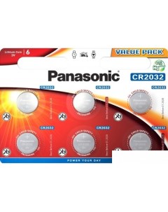 Батарейка CR2032 6 шт CR 2032EL 6BP Panasonic