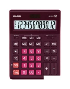 Бухгалтерский калькулятор GR 12C WR W EP бордовый Casio