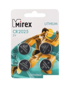 Батарейки CR2025 4 шт 23702 CR2025 E4 Mirex