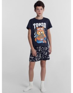 Комплект для мальчиков футболка шорты в сером цвете Mark formelle